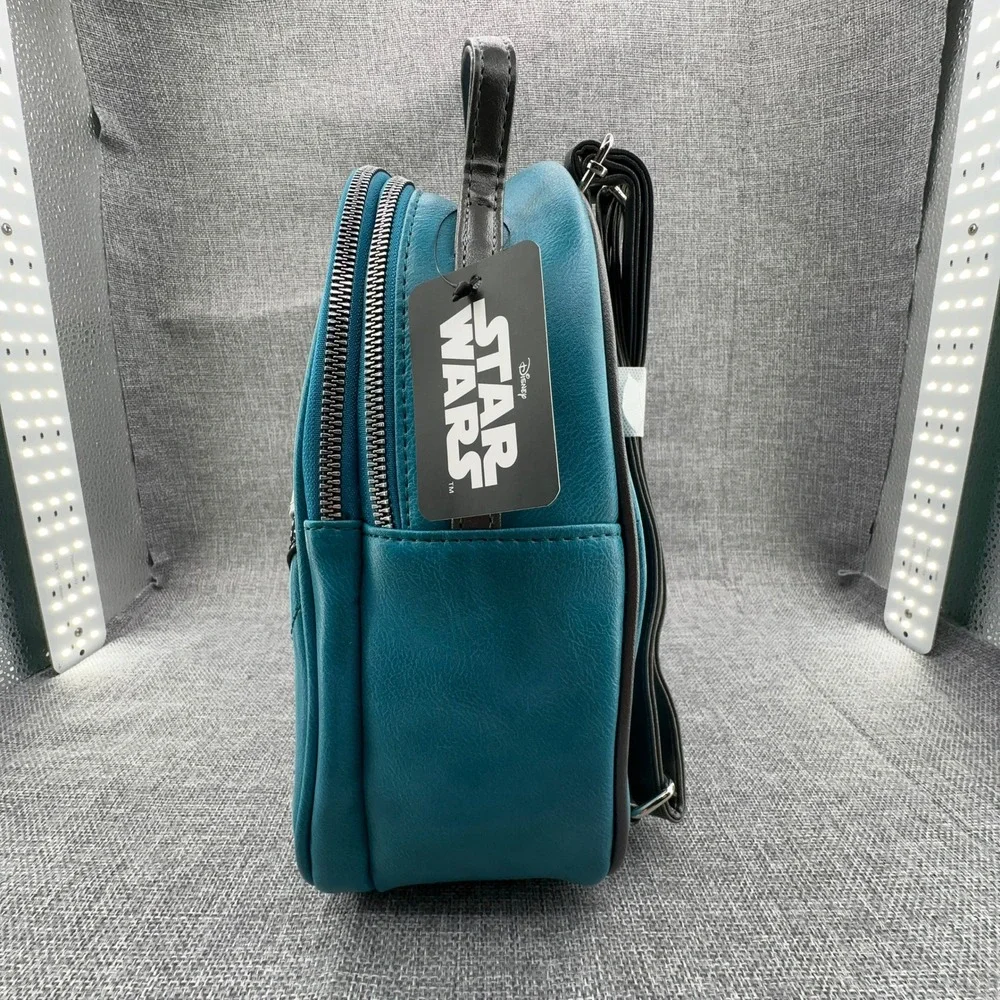 Star Wars Ahsoka Tano Mini Backpack Bioworld Teal Grey Cosplay Bag NEW